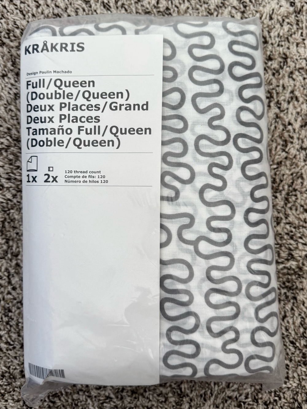 IKEA KRÅKRIS Full/Queen Duvet Cover Cotton Blend NEW